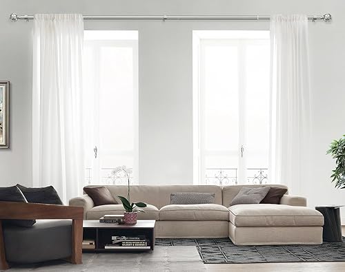 Miniatura 3 de KAMANINA - Cortineros para ventanas de 72 a 144 pulgadas (6-12 pies) de largo, cortinero resistente decorativo, ajustable, de 7/8 de pulgada con