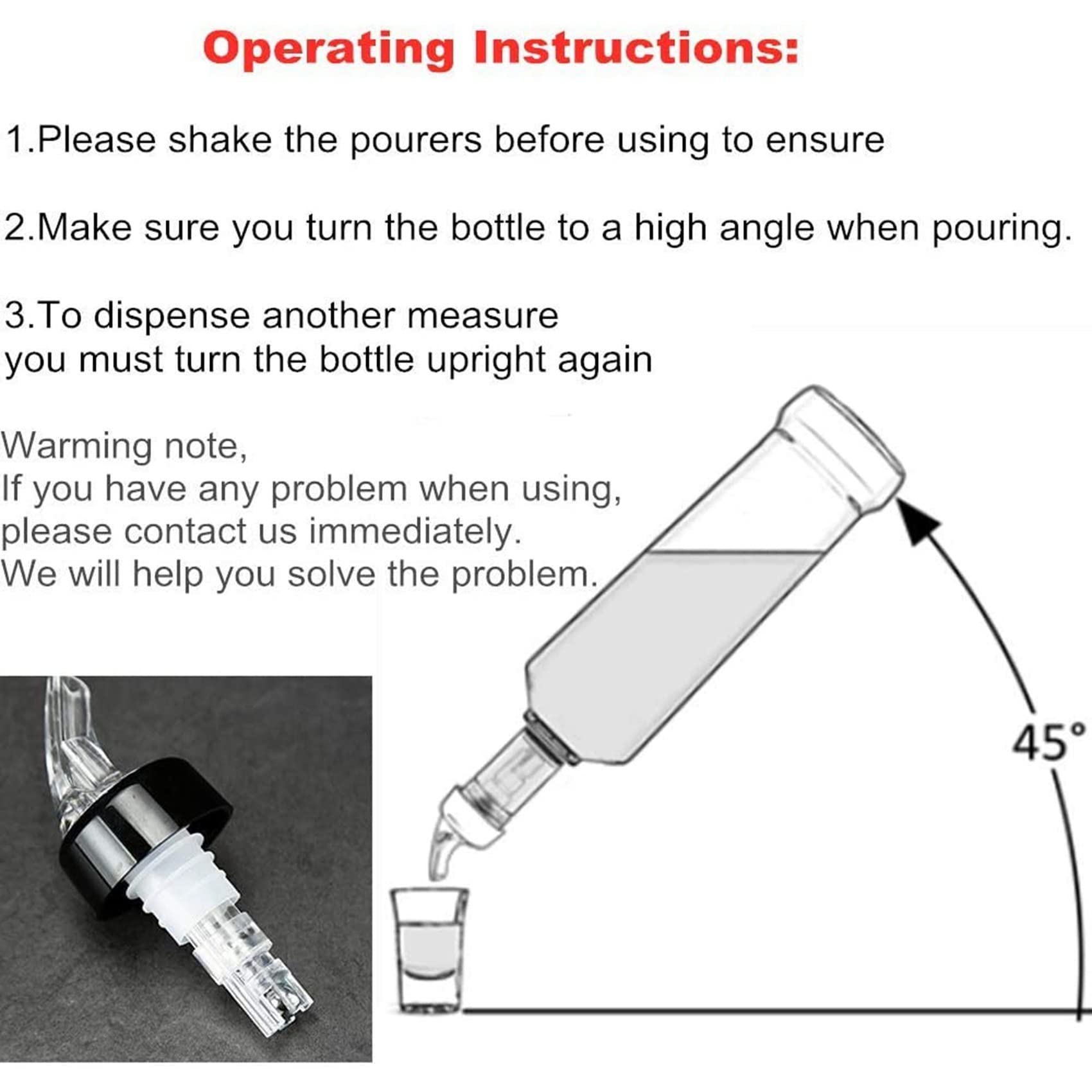 40 Piezas Vertedor de Botella Medida Automática de 1 Oz - Vertedor de Medida de Alcohol Bebidas Dispensador