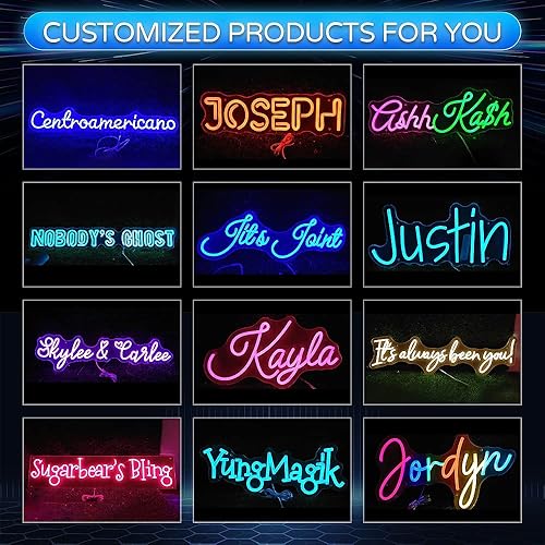 Miniatura 6 de Letreros de neón personalizados – Letrero de luz de neón LED – Luz de neón regulable para bar, cueva de hombre, boda, dormitorio, sala