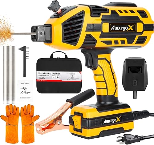 Máquina de soldadura portátil de mano, 110 V 140 amperios mejorada Maquina de Soldar con inversor IGBT 6 corriente variable, juego de herramientas