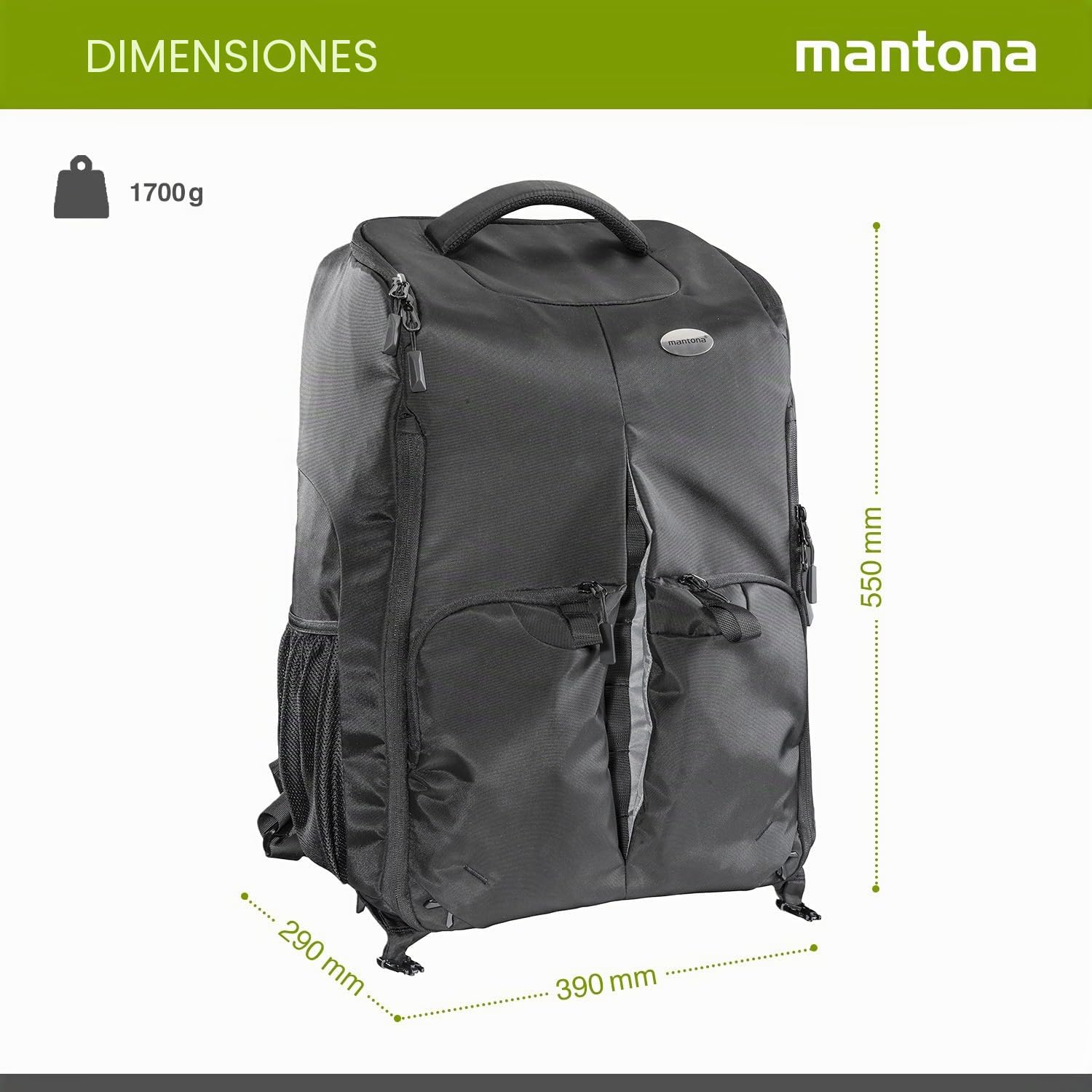 mantona Drohnen Mochila Universal Negro