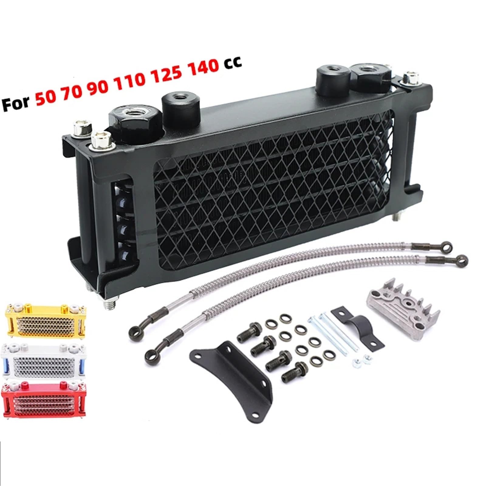 Chłodnica silnika Dla 50 70 90 110 125 140cc motor terenowy ATV motocykl chłodnica oleju chłodnica chłodnica oleju zestaw Chłodnica Oleju(Gold-125cc-140cc)