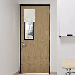RYB HOME Classroom Door Window Cover, 100% Blackout Shades for Classroom Windows and Doors Cover Lockdown Shades Blocks Views, W 8 x L 36 inch, Linen, 1 Panel