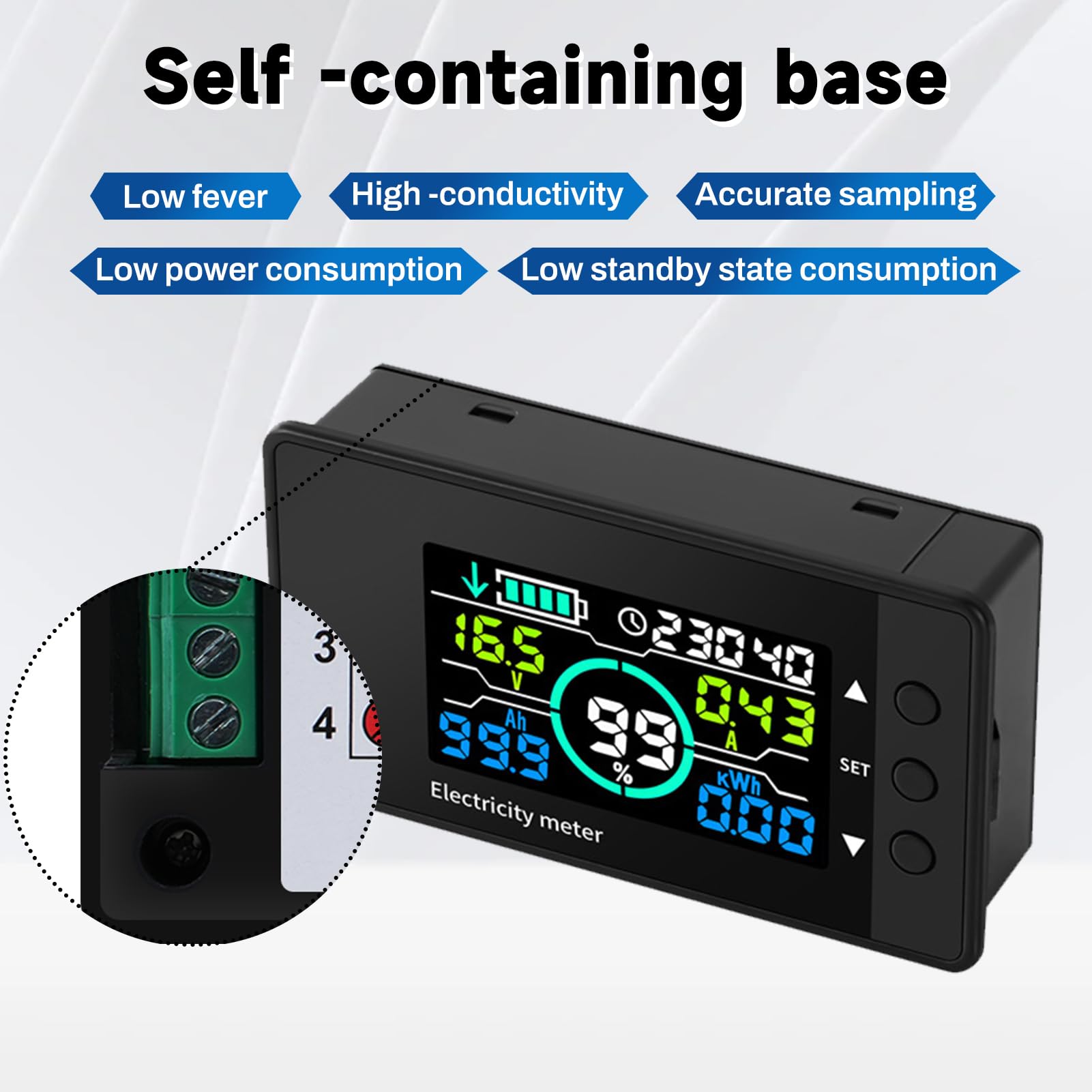 DEWIN Battery Monitor,DC 7.5-100V 100A Battery Monitor Shunt Monitor Batterie Amperometro Digitale 12V Amperometro e Voltmetro per Batteria Auto con display LCD