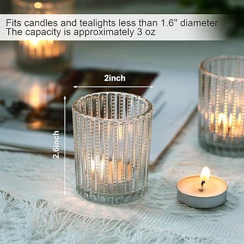 Miniatura 2 de Capaniel 12 portavelas votivas de cristal, portavelas para centro de mesa, candelabros transparentes para decoración de bodas, cumpleaños,