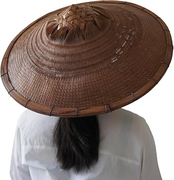 Handmade Bamboo Sun Hat Straw Hat Dia.18.5 Inches Depth 5 inches