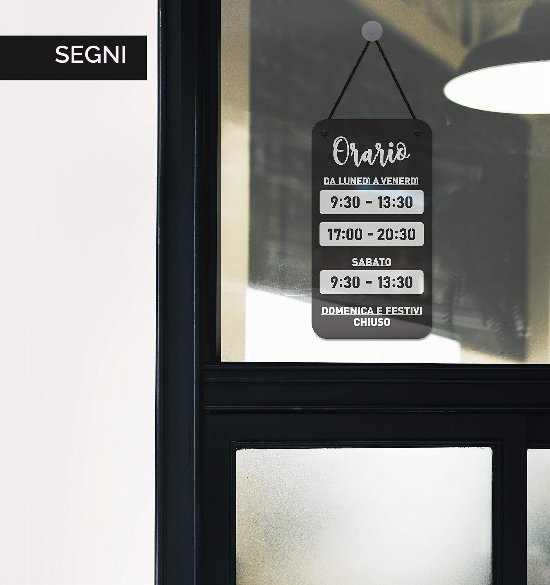 SIGNS - Da Personalizzare - Orario Apertura Negozio [OH05] - Shabby Chic - Cartelli Orari negozi - Cartello Orario negozio vetrina, Orari di lavoro (Italiano)