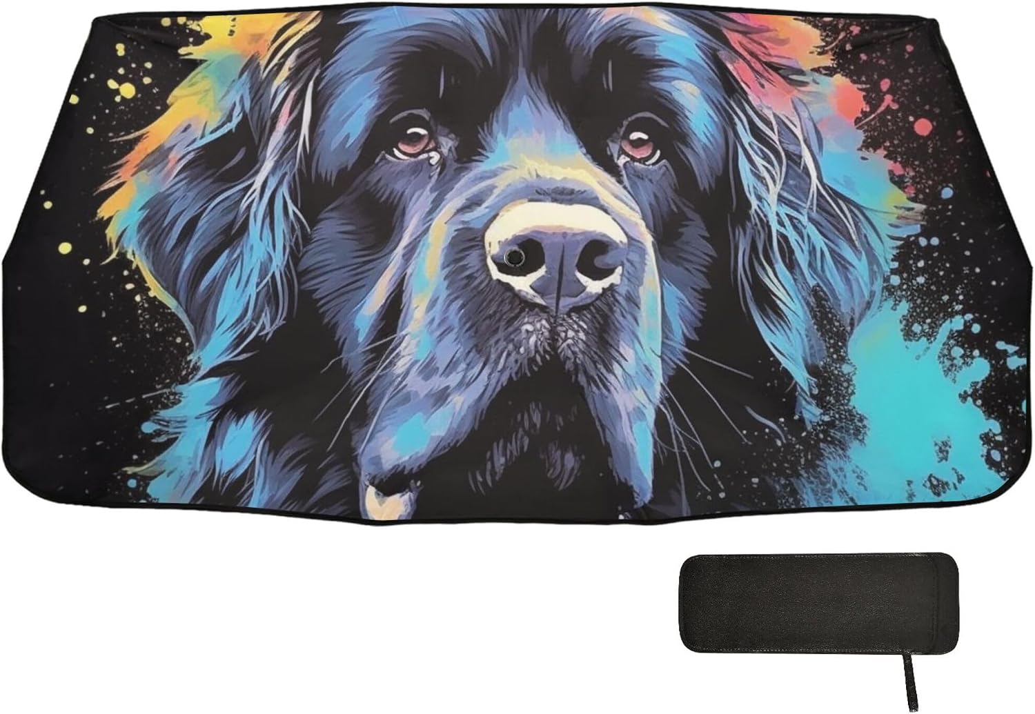 Car Umbrella Sun Shade Cover, Dog and Doodles Umbrella Sun Shade for Car Truck Window Front Windshield, Blocks UV Rays Sun Visor Protector Sun Heat Reflector to Keep Your Vehicle Cool