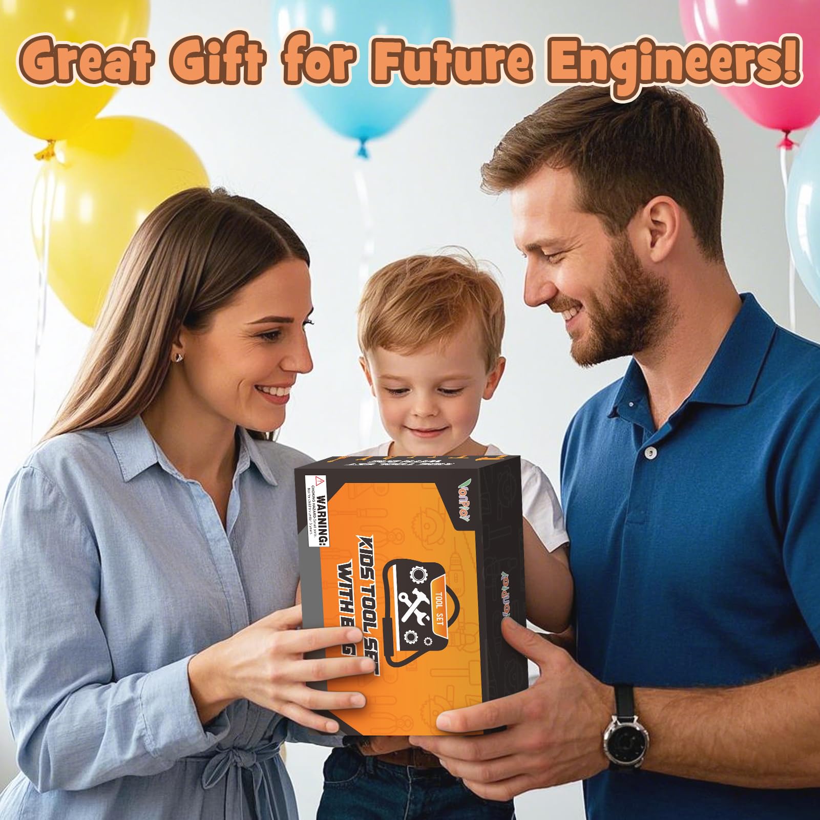 Vanplay Jouet Enfant 3 Ans Boîtes à Outils avec Perceuse Électrique, 43 Pièces avec Sac à Outils & Gilet, Cadeau Enfant 3 4 5 6 Ans