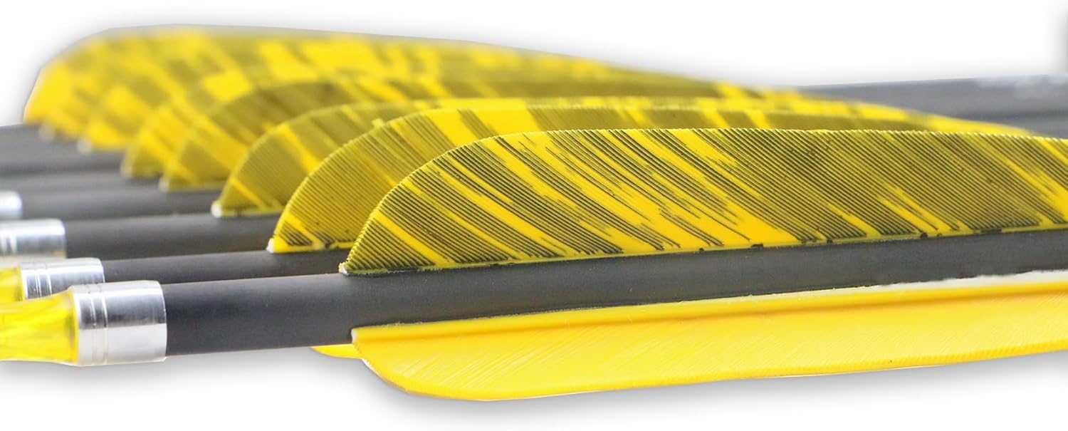 30inch Hunting Carbon Archery Arrows with 5" Turkey Feathers Spine 300/400/500 for Recurve & Long Bow (Pack of 12)