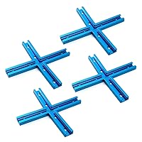 Vista 12 de POWERTEC 71118-P3, paquete de 6, pista en T universal de perfil de doble corte de 24 pulgadas con agujeros de montaje preperforados, pista en T