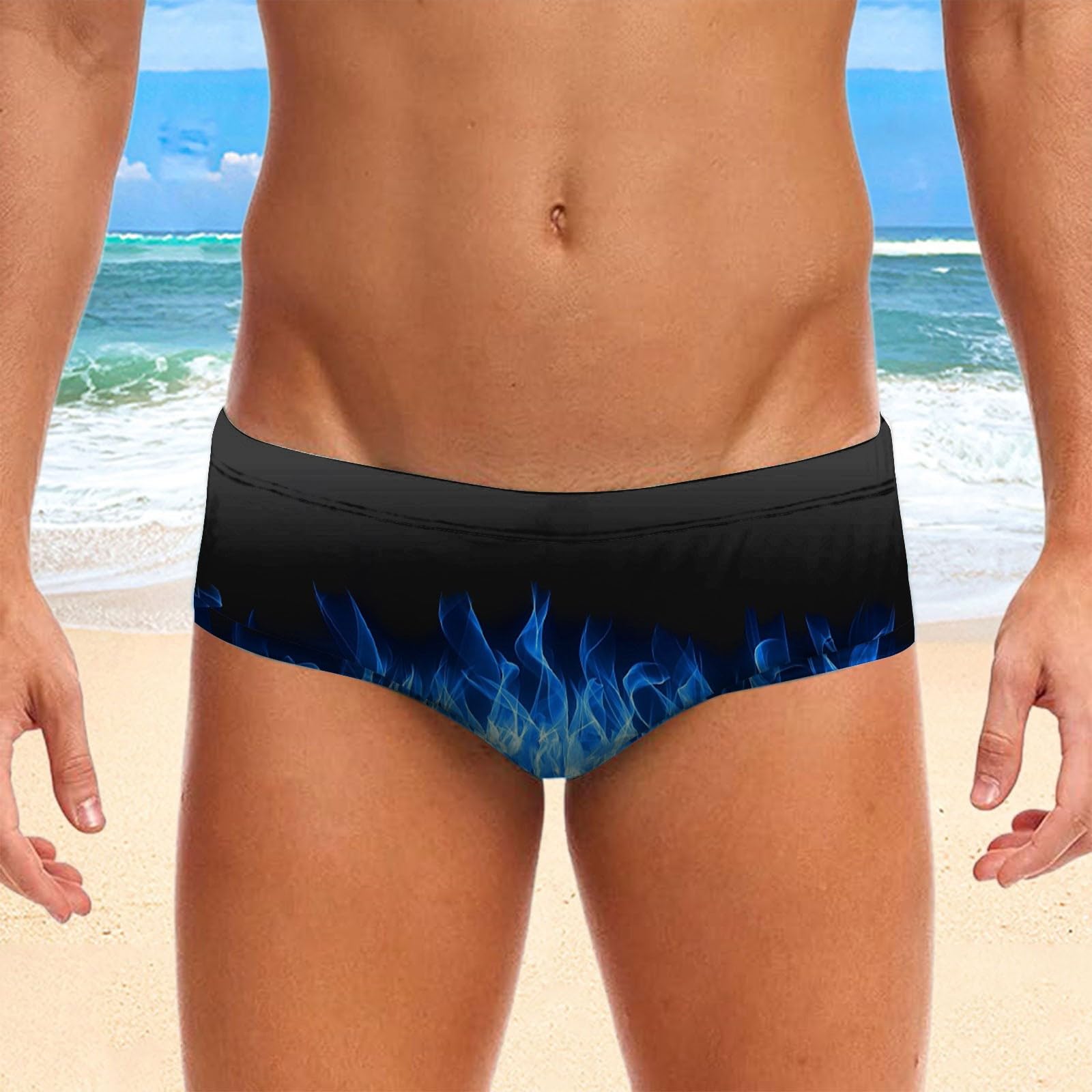 Bañador Hombre Digital natación Playa Plano Piscina Aguas Termales Verano Moda