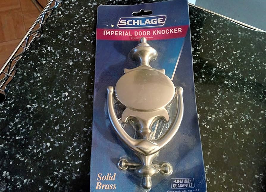 SCHLAGE LOCK CO 3107-619 11x5.5 DR Knocker, Satin Nickel - Door