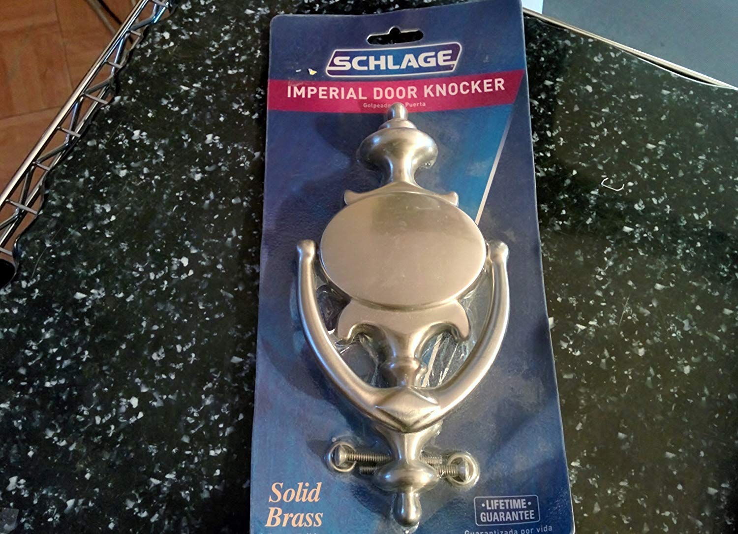 SCHLAGE LOCK CO 3107-619 11x5.5 DR Knocker, Satin Nickel