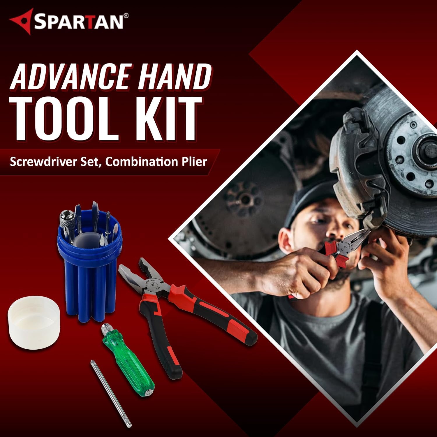 Spartan Hand Tool Kit: Screwdrivers & Pliers -4