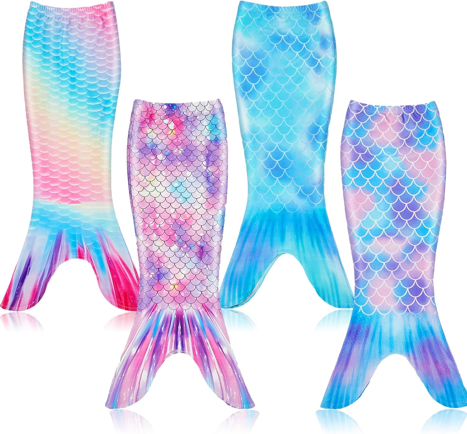 Toulite 4 Pcs Mermaid Tail for Party Favor Mermaid Tails for Girls Dress up for Party Gifts
