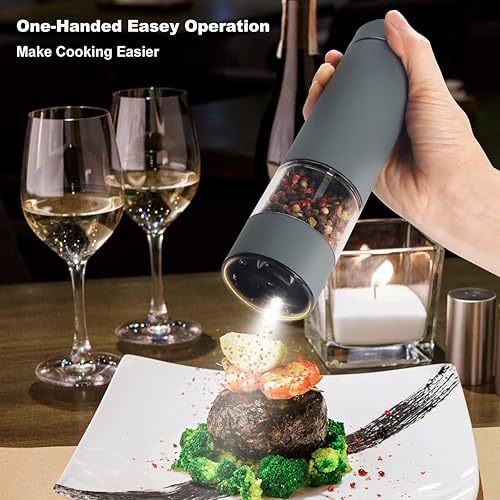 Miniatura 4 de Molinillo eléctrico de pimienta a pilas, 1 paquete (gris espacial)