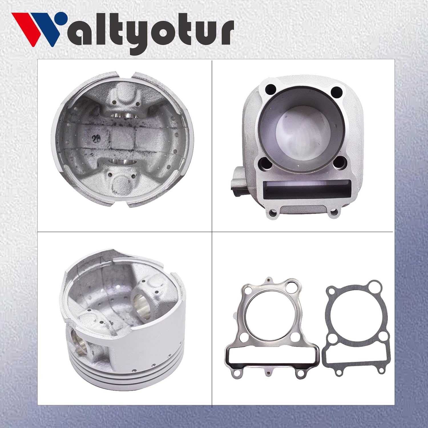 waltyotur Cylinder Piston Ring Gasket Top End Kit Repalcement for Yamaha Moto-4 225 YFM225 1986 1987 1988