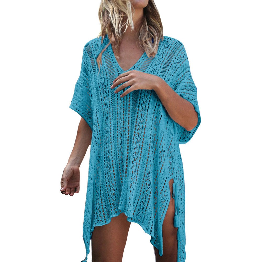 Generisch Bikini Mujer Set con BüGel Up Swimwear Smock Crochet BadeBikiniBadeanzugKleiderAbdeckungsFrauenStrandBadebekleiddungsTankinisSet