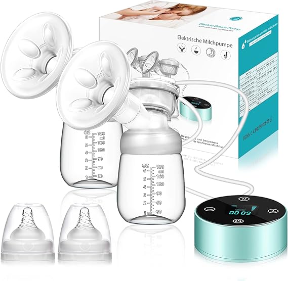 Electric Breast Pump, Breast Pump Electric Breastfeeding Pump 3 Modes 10 Levels Dual Rechargeable Nursing Double Breast Milk Pump Massage with Touchscreen LED