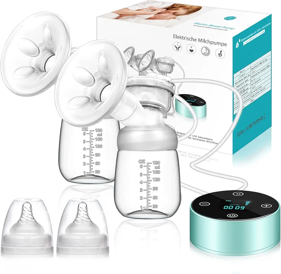 Electric Breast Pump, Breast Pump Electric Breastfeeding Pump 3 Modes 10 Levels Dual Rechargeable Nursing Double Breast Milk Pump Massage with Touchscreen LED