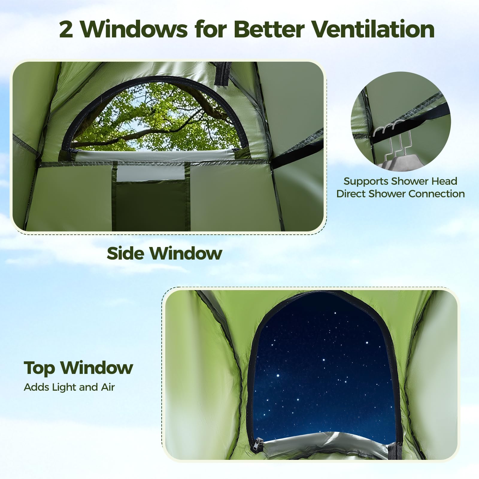 tenda pop up 120 x 120 x 190cm,tenda doccia campeggio grande capacità con protezione UV, impermeabile, antivento,doccia portatile per all'aperto, escursionismo, pesca, doccia. Cambia vestiti