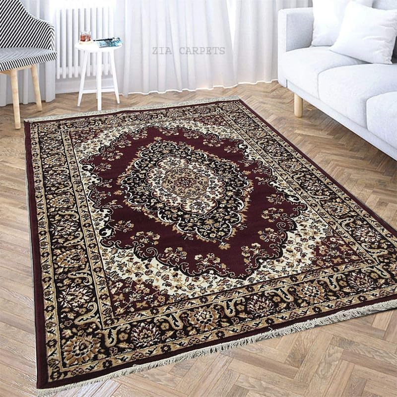 zia carpets Soft Washable Silk Touch Non-Slip Living Room Bedroom Carpet Size 5 X 7 Feet