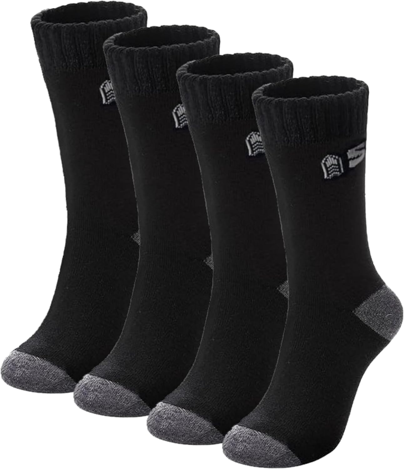 LENZI Merino Wool Hiking Socks – 2 Pairs Crew, Thermal Cushioned, Moisture-Wicking, Itch-Free for Men & Women