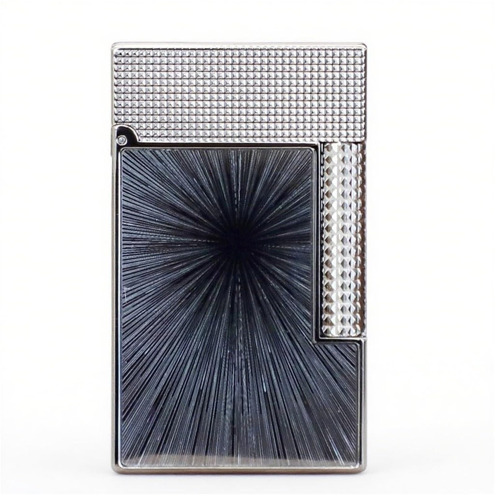 High-End Brass Flip Butane Lighter with Sound - Resin Mirror Workmanship Side Sliding Wheel Ignition Adjustable Flame for