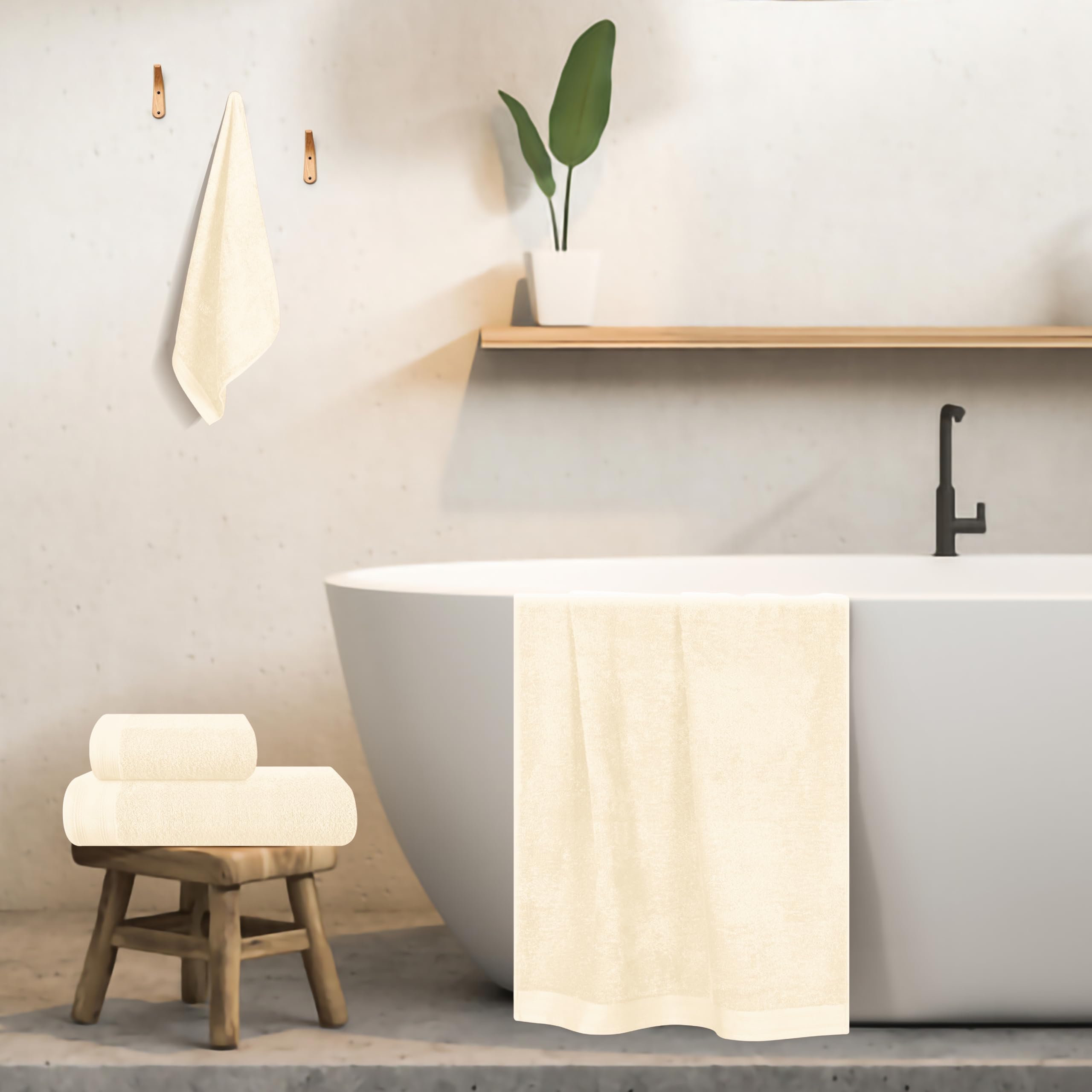 Set di due asciugamani da bagno in stile bohémien, con fiori