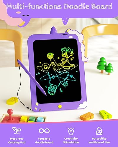Miniatura 10 de TEKFUN NanoDoodle Juguetes para niños, tableta de escritura LCD, juguetes de dinosaurio, tablero de dibujo para colorear de 4.5 pulgadas para