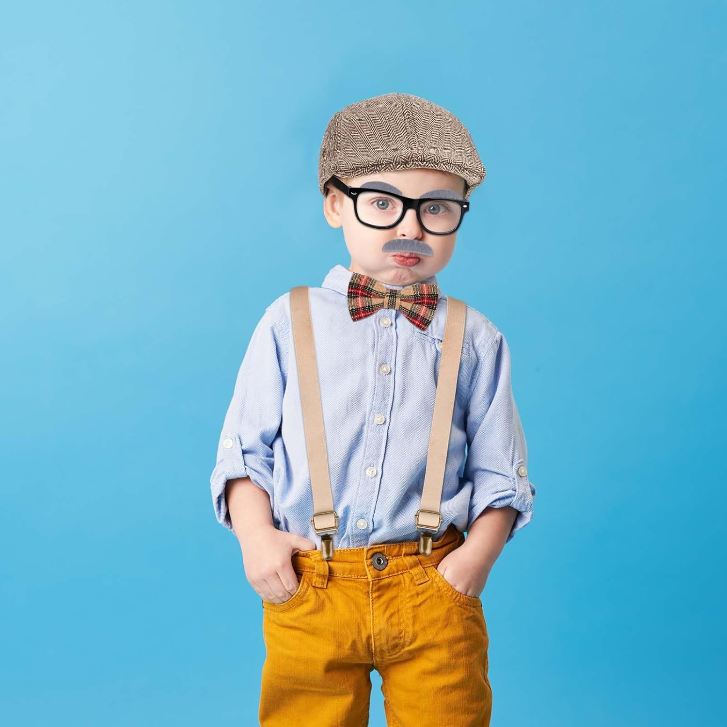 Yanbuny 6 PCS Old Man Costume for Boys,100 Days of School Old Person Costume for Kids Grandpa Cosplay - Image 4