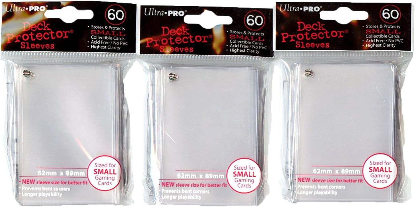 Card Supplies YuGiOh Sized Deck Protector Sleeves Clear 60Count X3 by