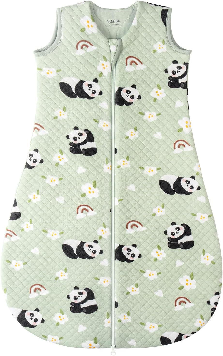 Yukkidds Baby Sleeping Bag 2.5 Tog 6-12 Months Newborn Sleeping Bag 100% Cotton Sleep Sack for Winter Warm and Comfortable Green