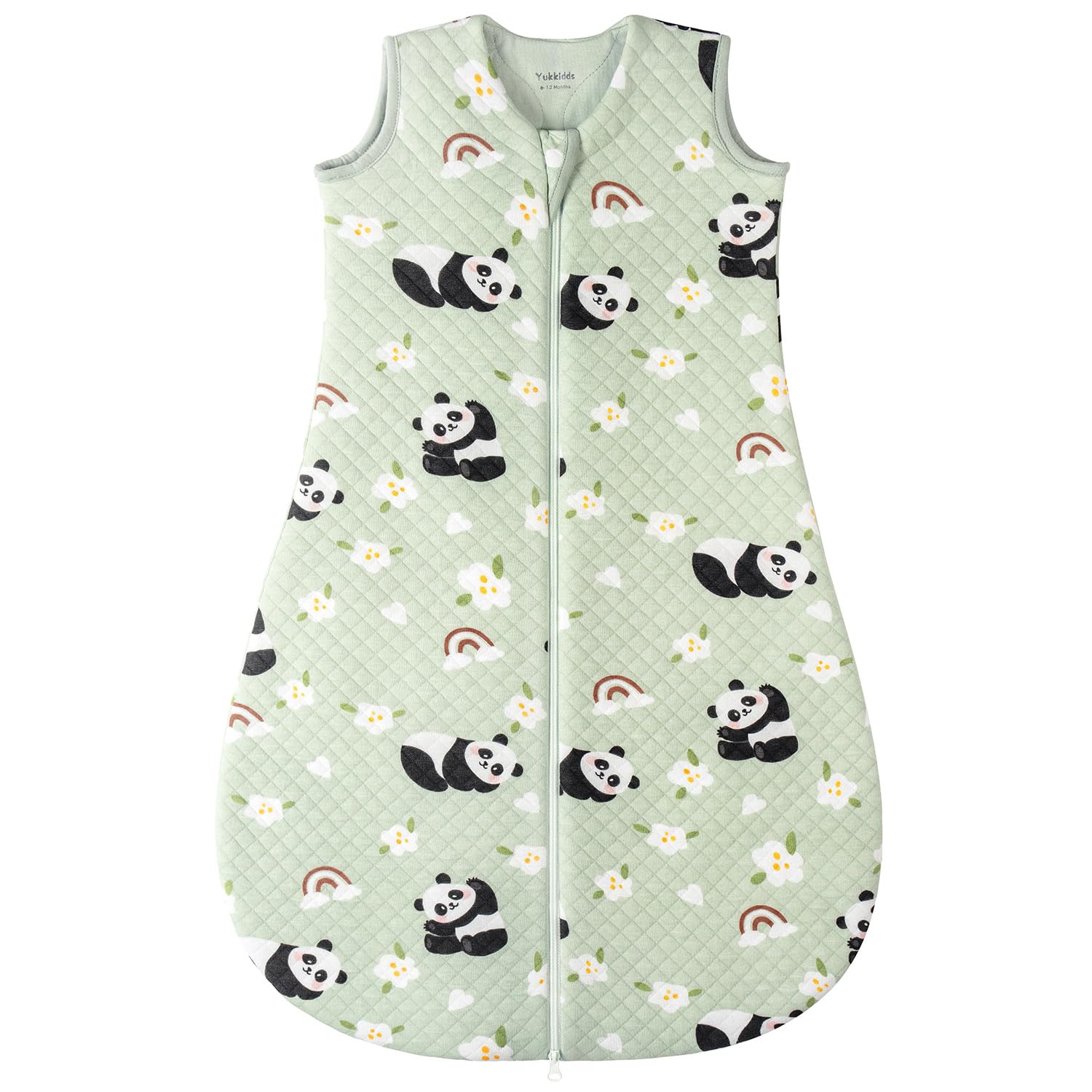 Yukkidds Baby Sleeping Bag 2.5 Tog 6-12 Months Newborn Sleeping Bag 100% Cotton Sleep Sack for Winter Warm and Comfortable Green
