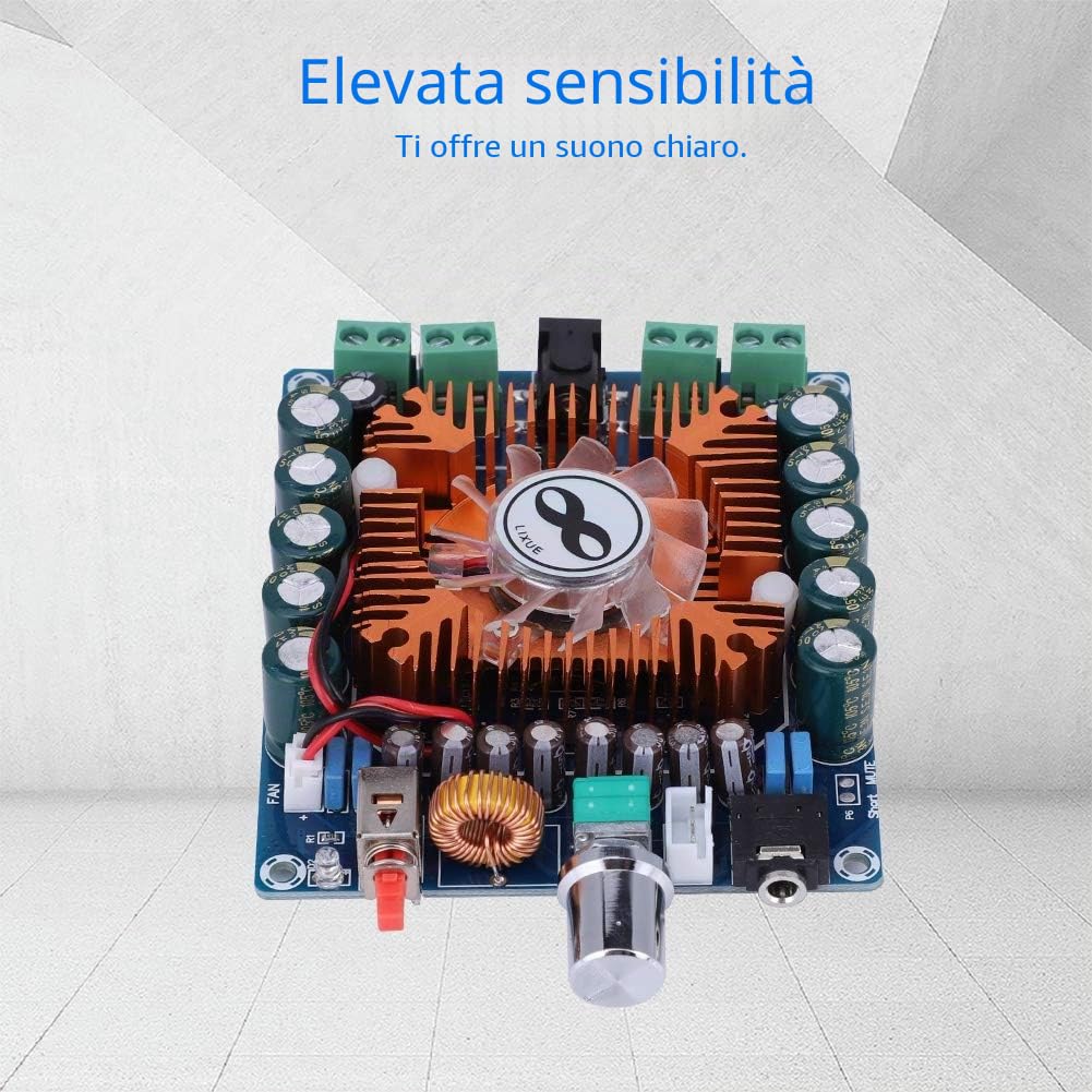 Amplificatore HiFi 4x50W, Piastra 4 Digitale Stereo | amplificatore mini piastra potenza DC 12-16V protezione sovracorrente auto