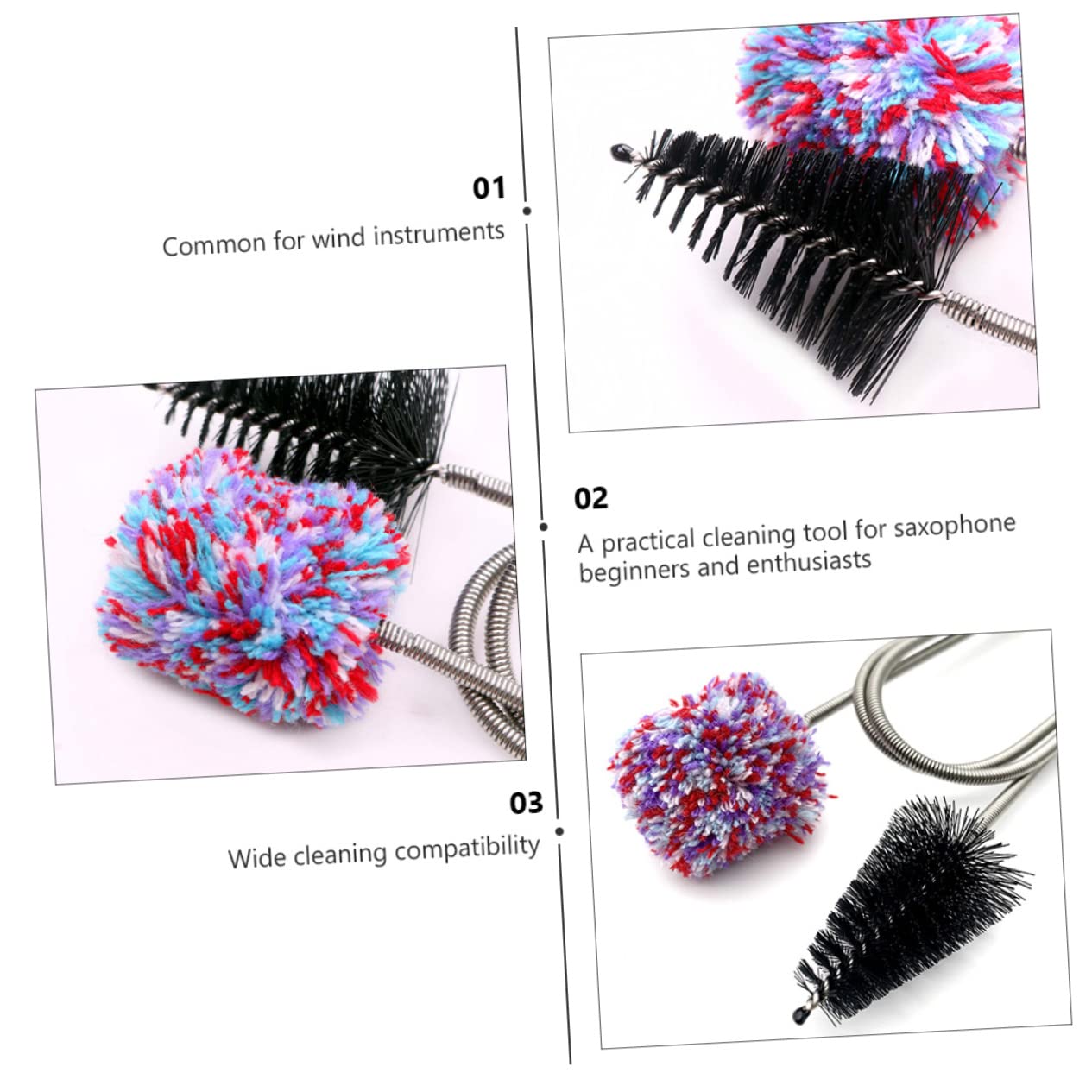 Milisten Flexible Saxophone Brush for Sax Trumpet Maintenance End Plug Neck Cleaning