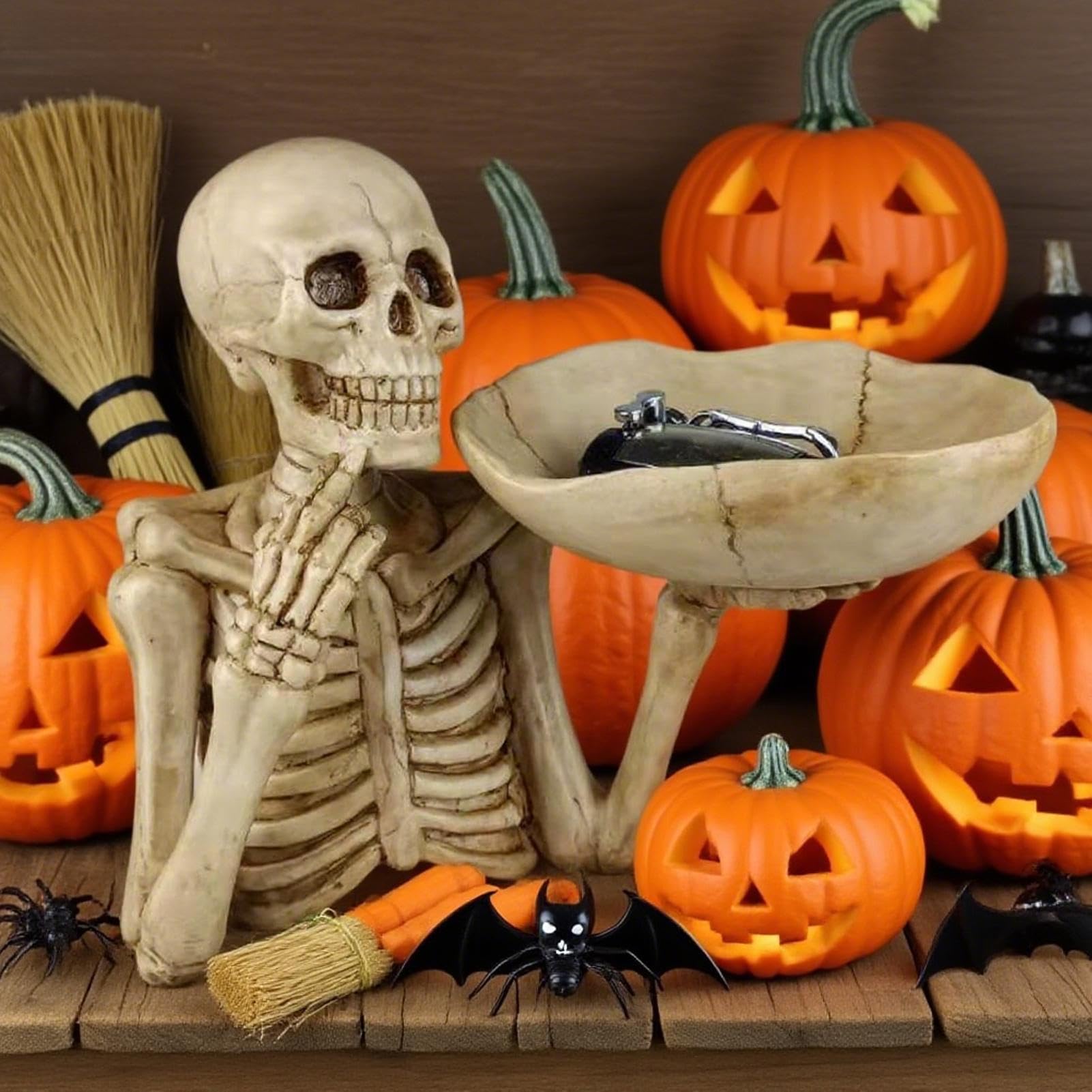 Skelett Servierschale - Halloween Cupcake Boxen - Resinen Dekoration Für Tischdekoration Partyartikel Süßigkeiten Urlaub