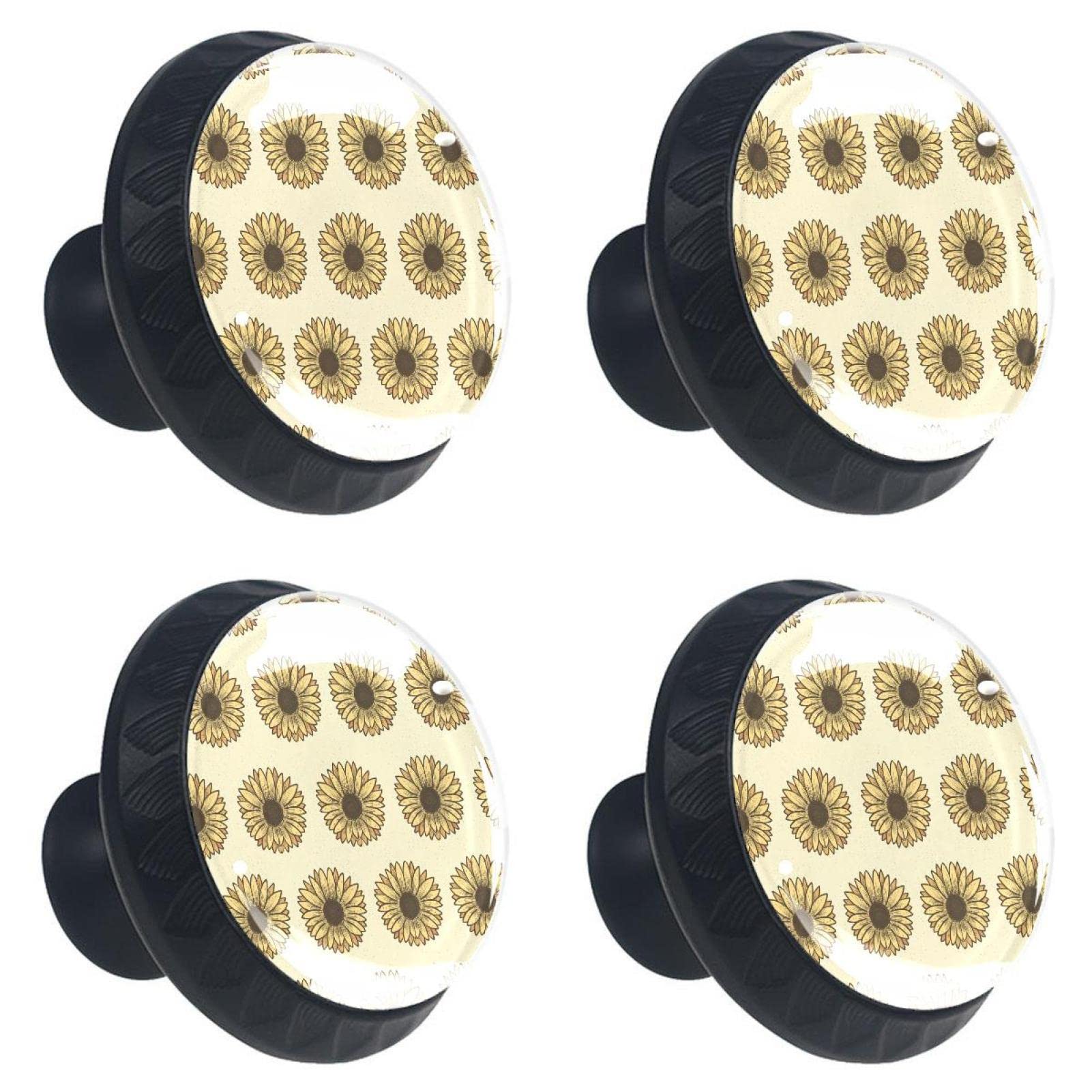 Boutons de meuble tournesol en verre pour relooker une commode de chambre