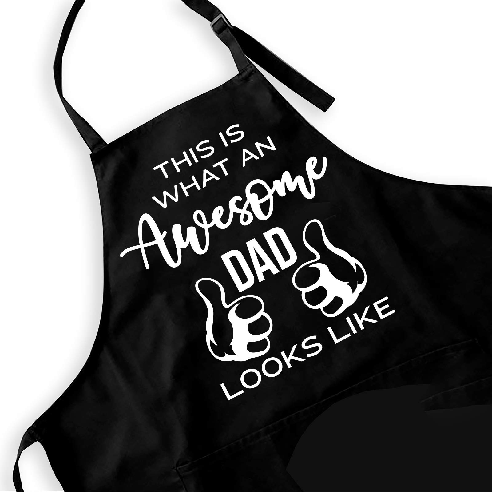 IhopesFunny Aprons for Dad Men - Black Kitchen Chef Apron with 2 Pockets and Adjustable Neck Strap - An Awesome Dad Apron - Perfect Gifts for Cooking/Baking/BBQ