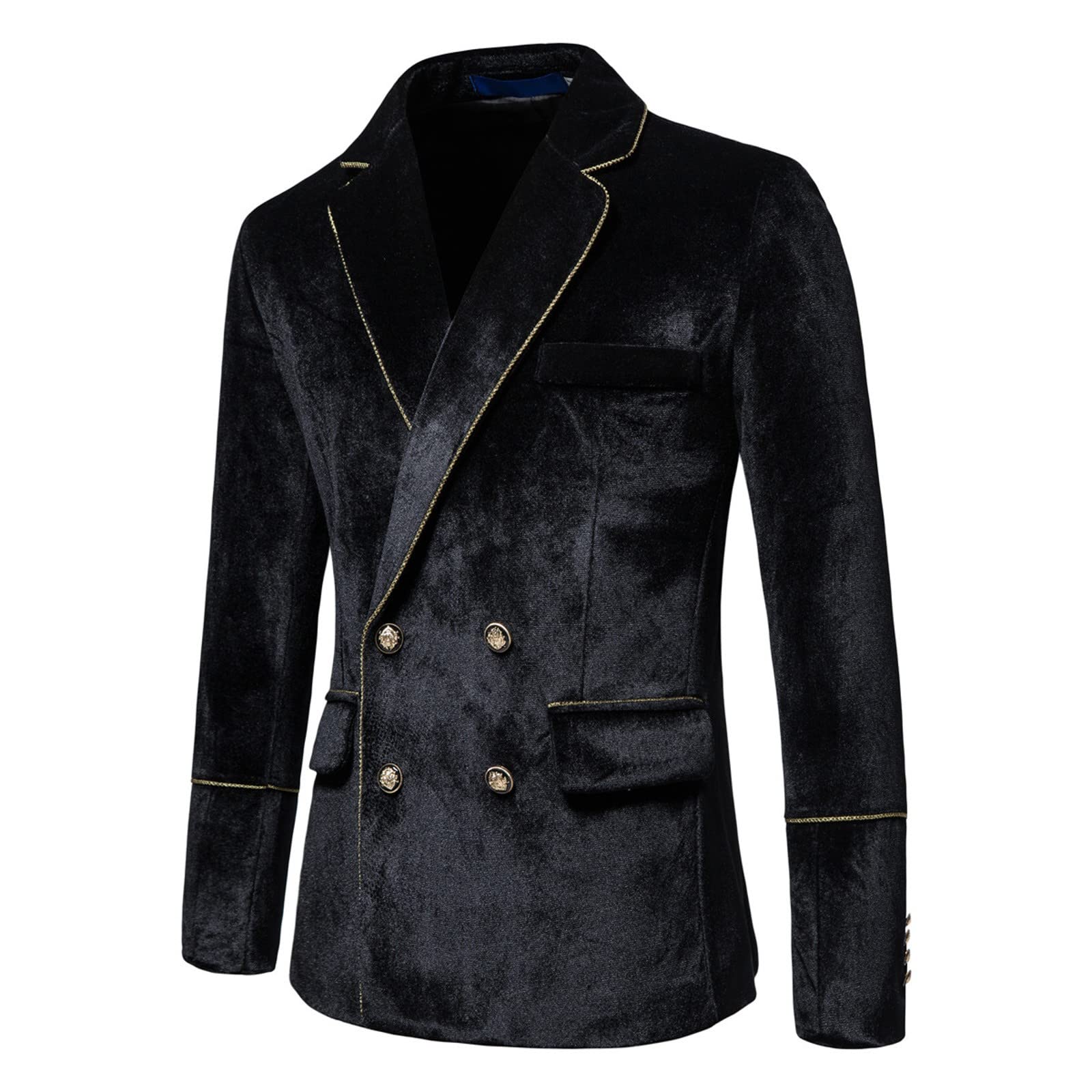Traje de hombre de 2 piezas de terciopelo miel delgado cruzado color sólido vestido de noche traje de padrino de boda traje de otoño e invierno moderno formal elegante traje para boda fiesta
