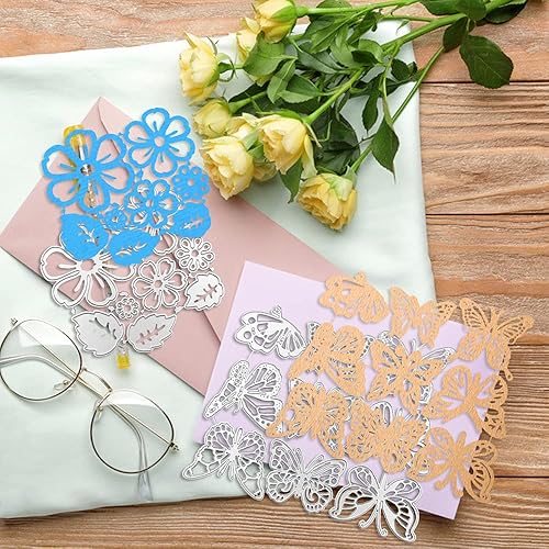 Miniatura 9 de 17 troqueles de corte de plantilla en relieve, hojas de mariposa y flores de AIFUDA para manualidades, álbumes de recortes, marco de fotos, álbum de