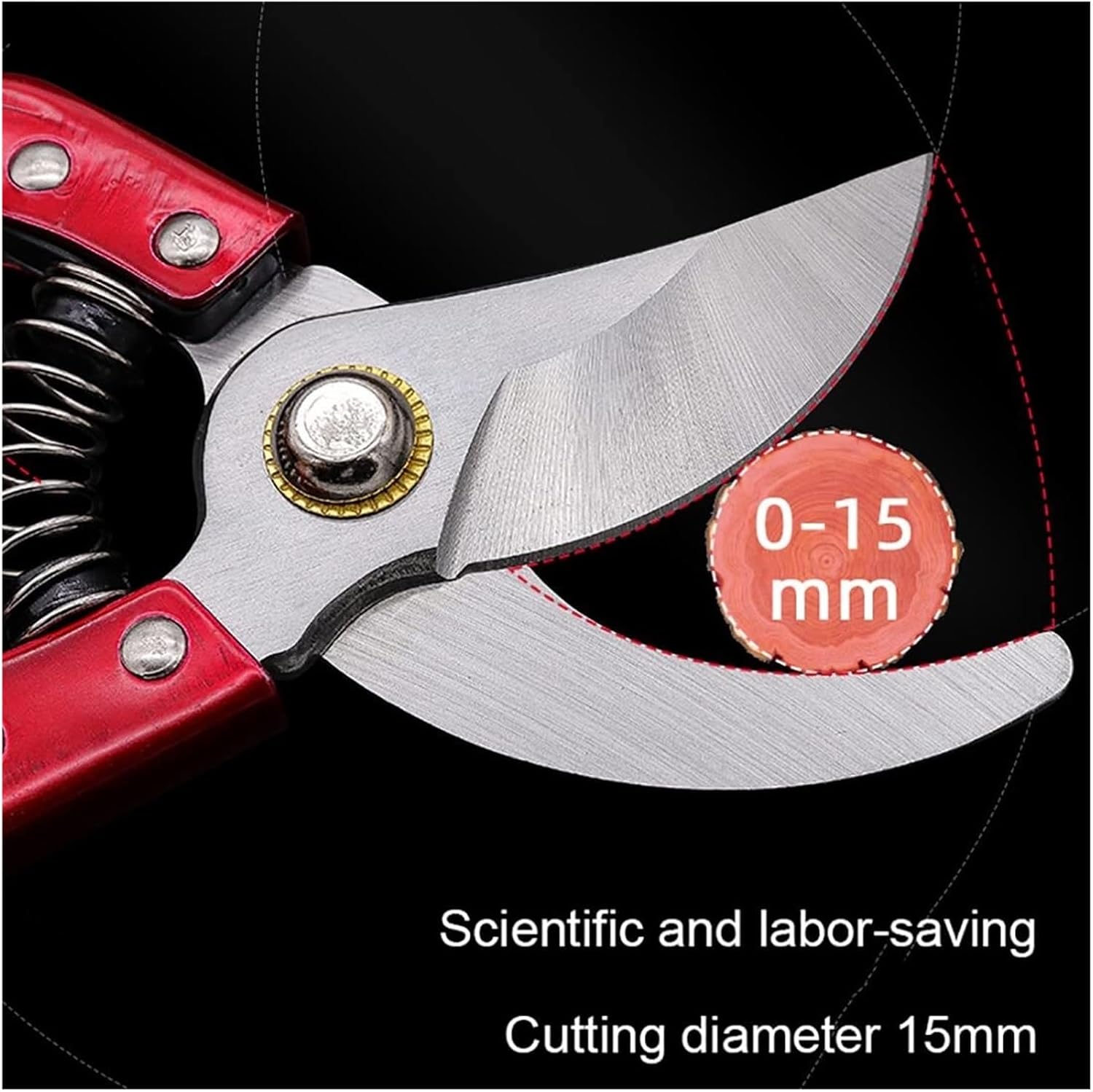 Pruning Shears Garden Scissors, Pruning Shears with 3.5mm Durable High Carbon Steel Blades with Spring Loaded Comfort Grip Handles Hand Tool