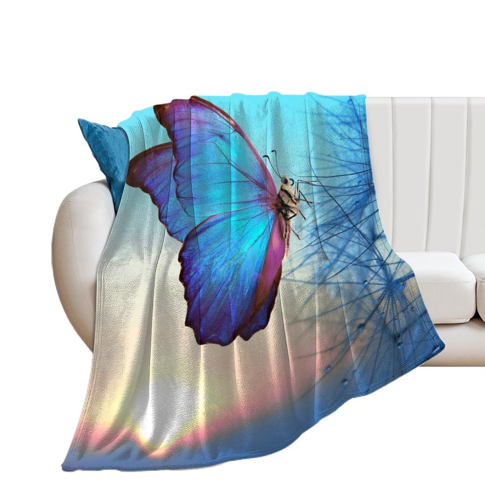 Couverture polaire papillon chaude en flanelle pour nuits fraîches