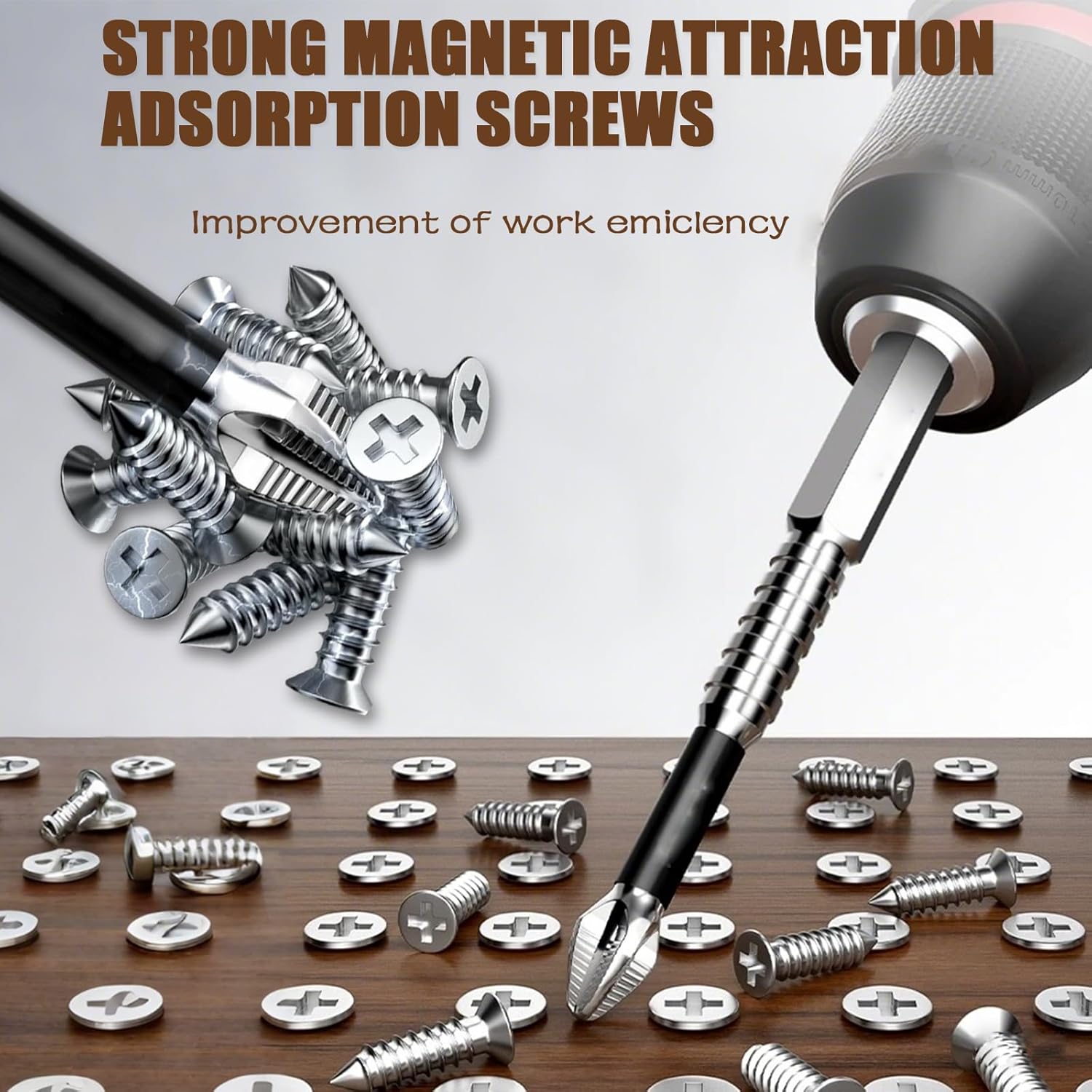 9PCS High Magnetic Screwdriver Drill Bit Set, K5 Impact Resistant Non Slip Bit, Anti Slip Screwdriver Bits, with Self-locking Drill Bit and Hex Shank Drill Extension Rods, for Impact Driver etc.