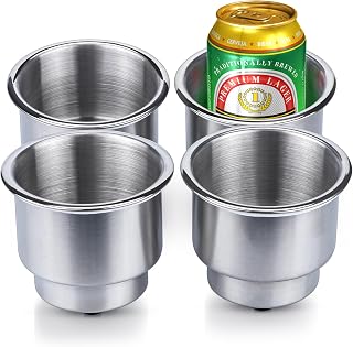 Stainless Steel Cup Drink Holder with Drain Marine Boat Rv Camper