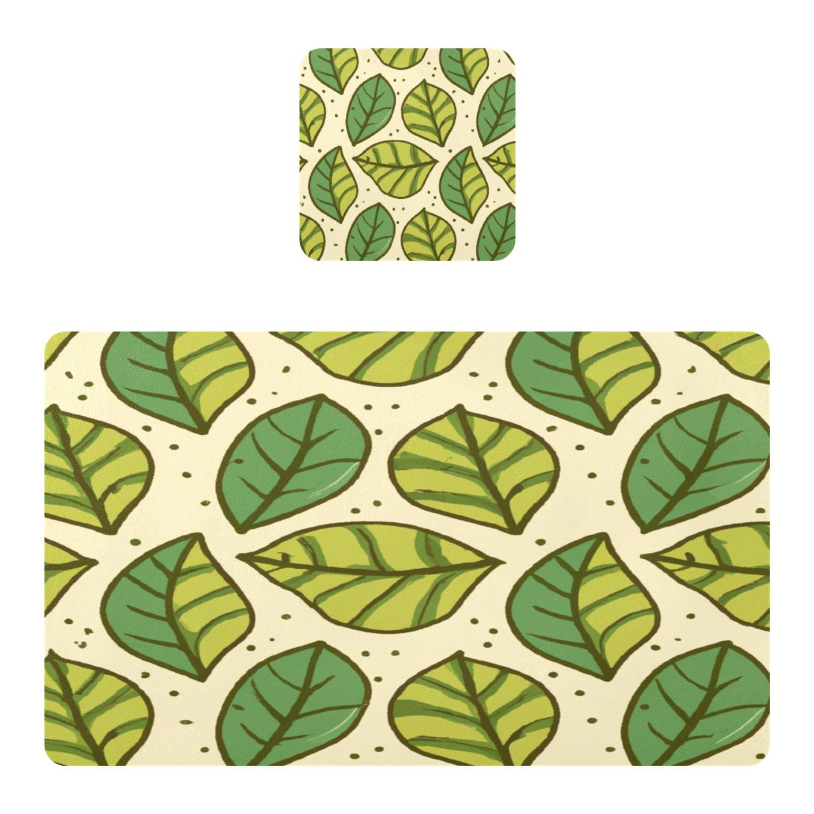 BURSTDDY Leaves Placemat Waterproof Place Mat for Dining Table