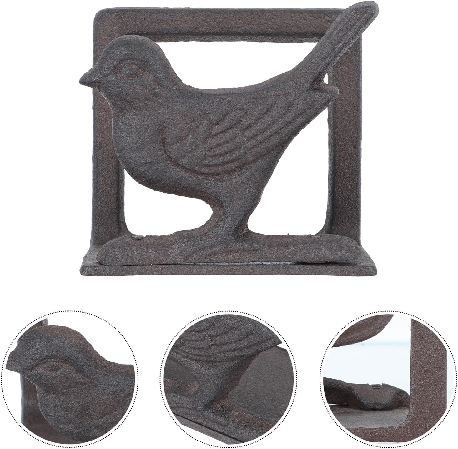 STOBAZA Vintage Cast Iron Napkin Holder with Animal Design Practical Compact Tissue Dispenser for Restaurant Kitchen Party and Desktop Menu Stand