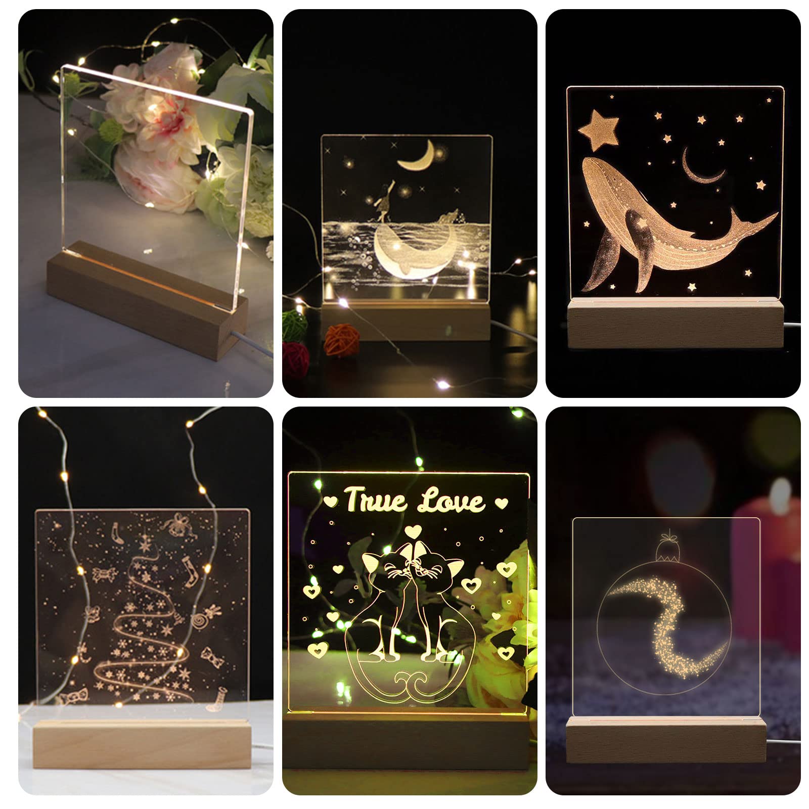 Snapklik.com : 12 Inches Rectangle Display Pedestal, Led Lights Wooden ...