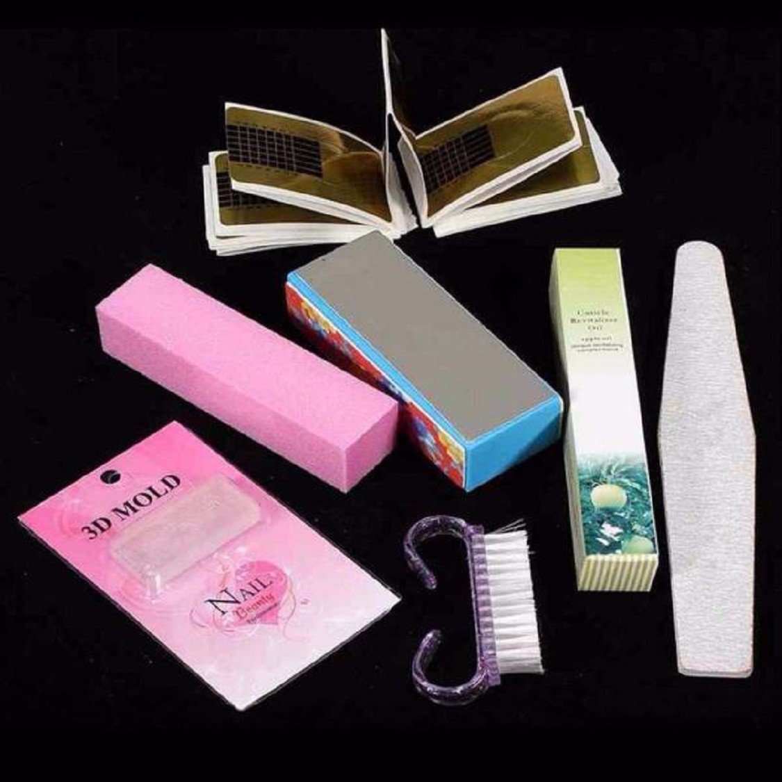 Ultimate Nail Art Tools Kit,Ikevan 42 in 1 Combo Set Professional DIY Gel Nail Art Kit Glitter Color Powder Brush Buffer Tool Nail Tips Glue Nail Art Tools Set Kit